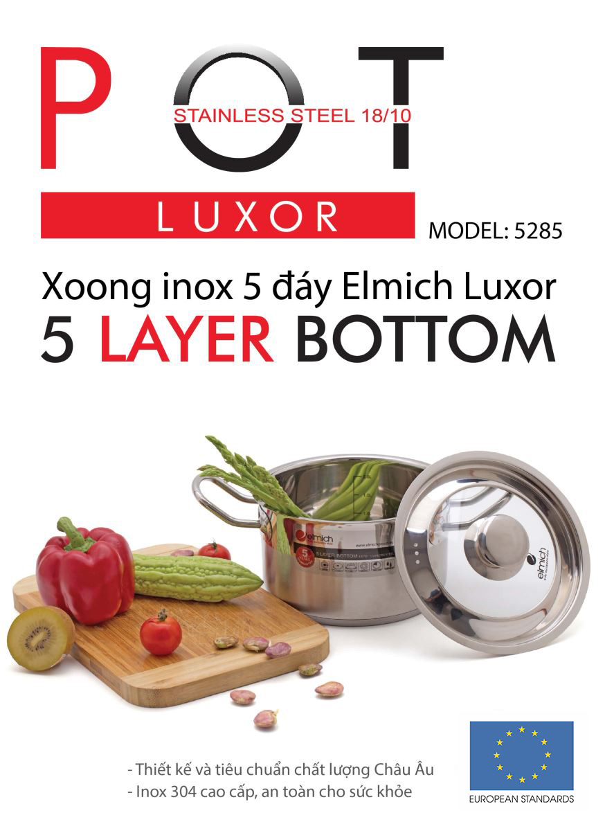 Xoong inox 5 đáy Elmich Luxor chuẩn chất lượng Châu Âu
