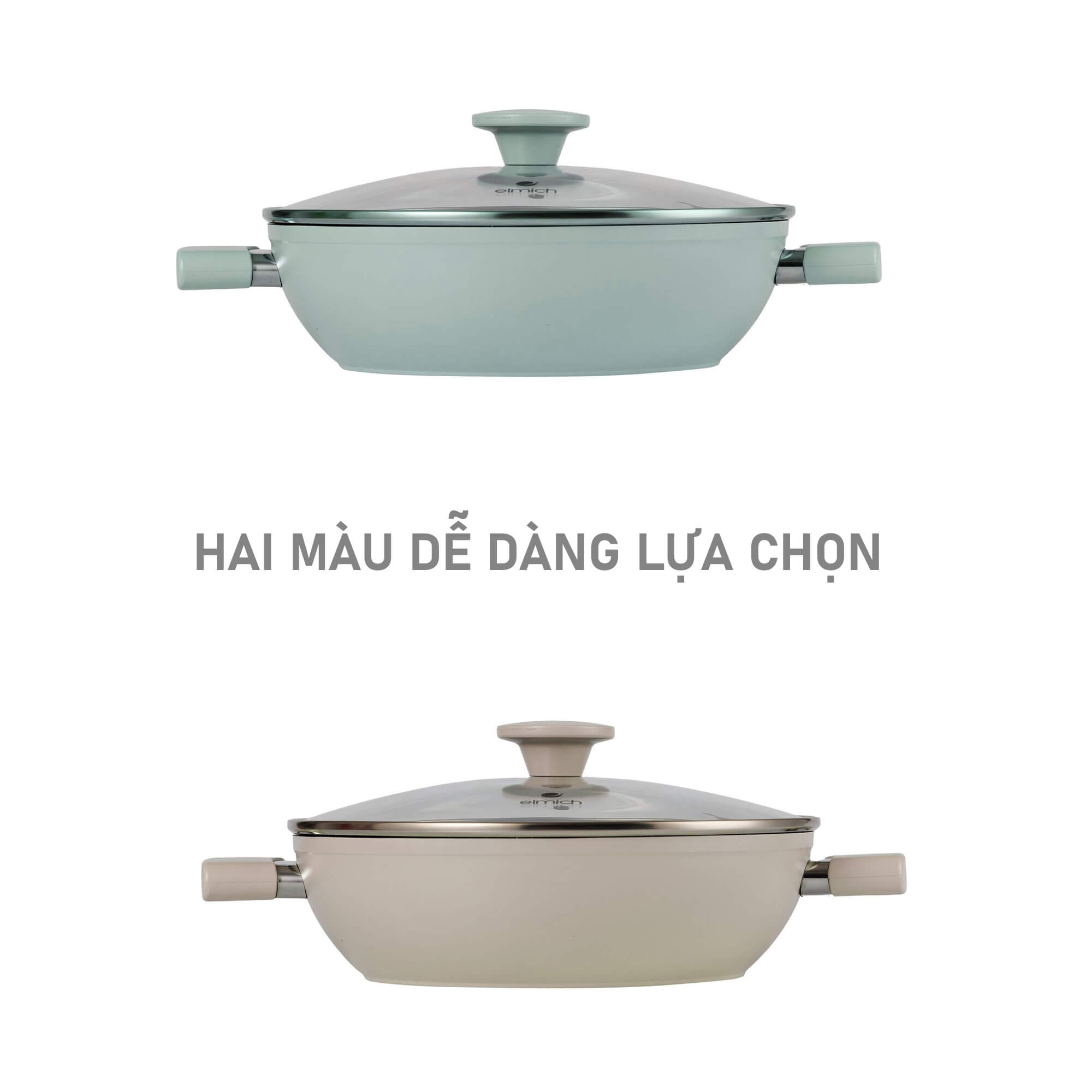 Nồi lẩu đa năng chống dính vân đá Elmich size 28cm