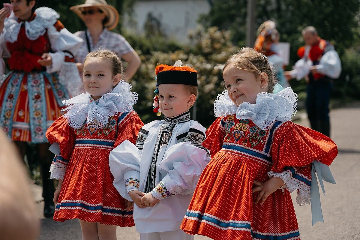 Kids Enjoying The Festival Jízda Králů ( Ride Of Kings ) In Vlčnov