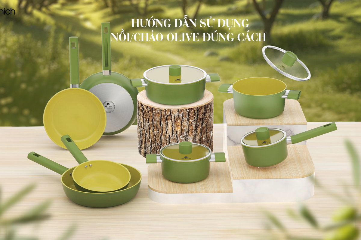 Hướng dẫn sử dụng nồi chảo ceramic Olive đúng cách