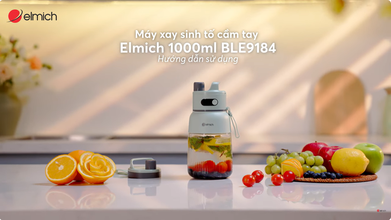 Hướng dẫn sử dụng Máy xay sinh tố cầm tay Elmich 1000ml BLE9184