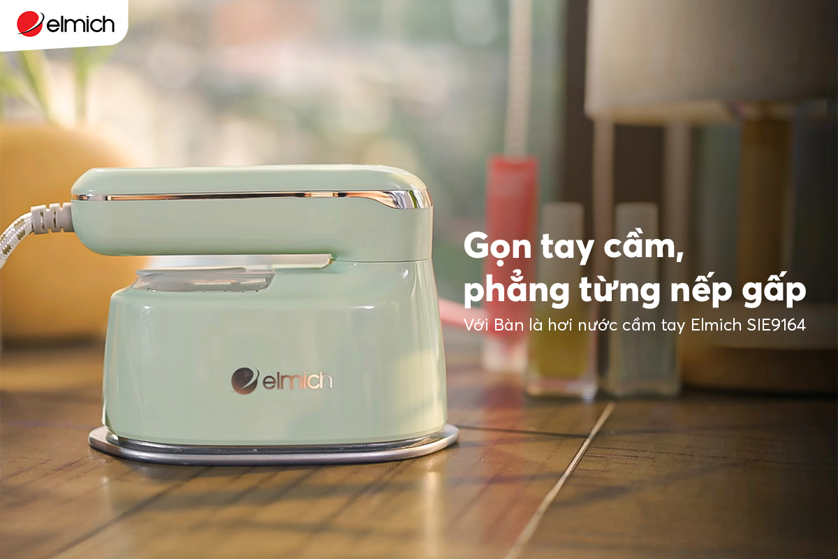 Gọn tay cầm, phẳng từng nếp gấp – Với Bàn là hơi nước cầm tay Elmich SIE9164