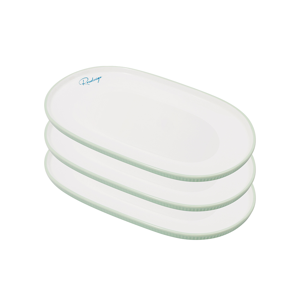 Bộ 3 đĩa bầu dục nhỡ Elmich RoseDesign EL0219PG