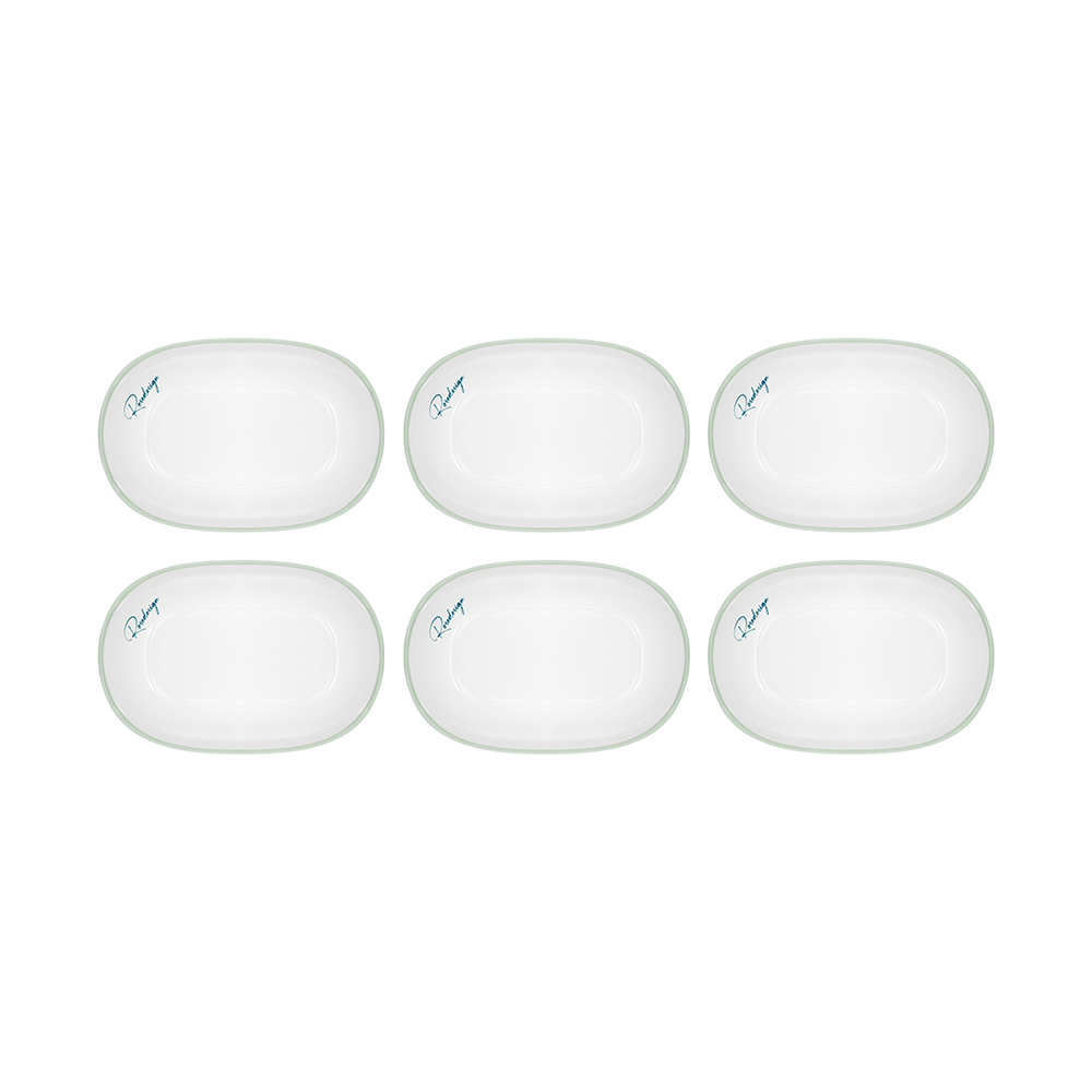 Bộ 6 đĩa bầu dục nhỡ Elmich RoseDesign EL0263PG
