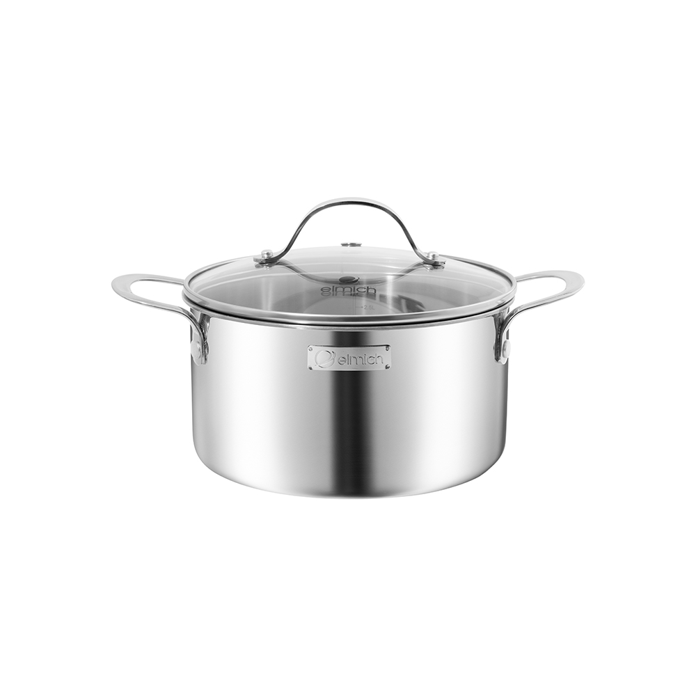 Bộ nồi inox liền khối Elmich Trimax EL2486IN01 Size 16, 20, 24, chảo 20, 24cm