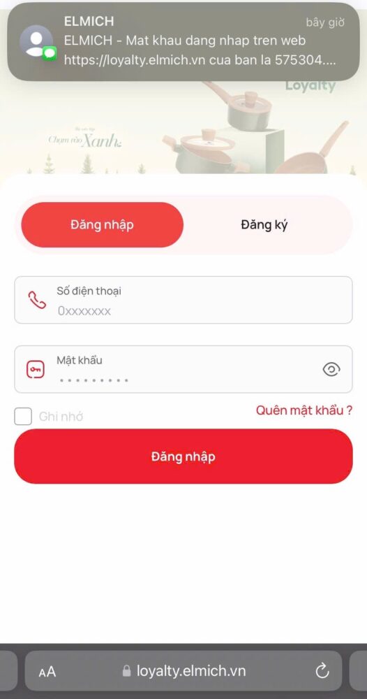 Màn Hình đăng Nhập Và Mật Khẩu đăng Nhập Tử Sms Otp