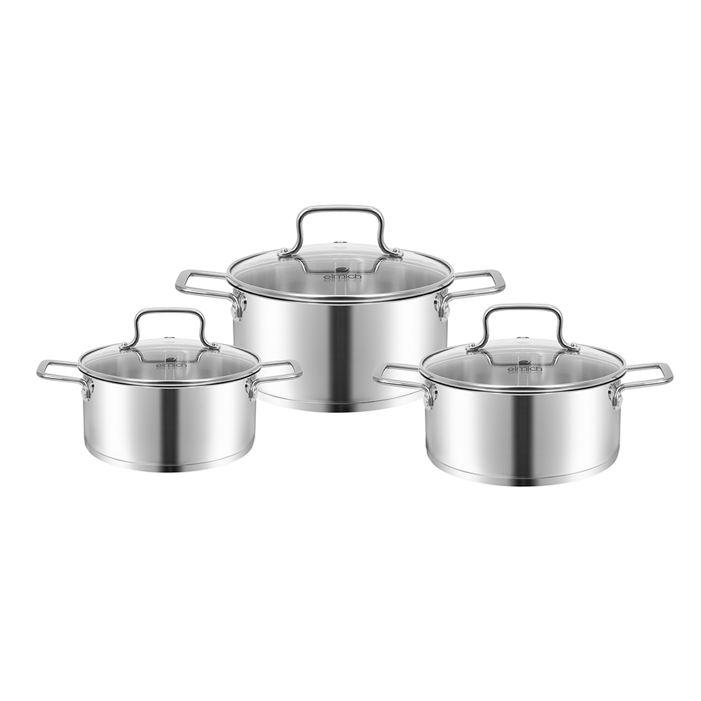 Bộ nồi Inox Impact bonding Elmich EL3104IN03 Size 16,20,24cm