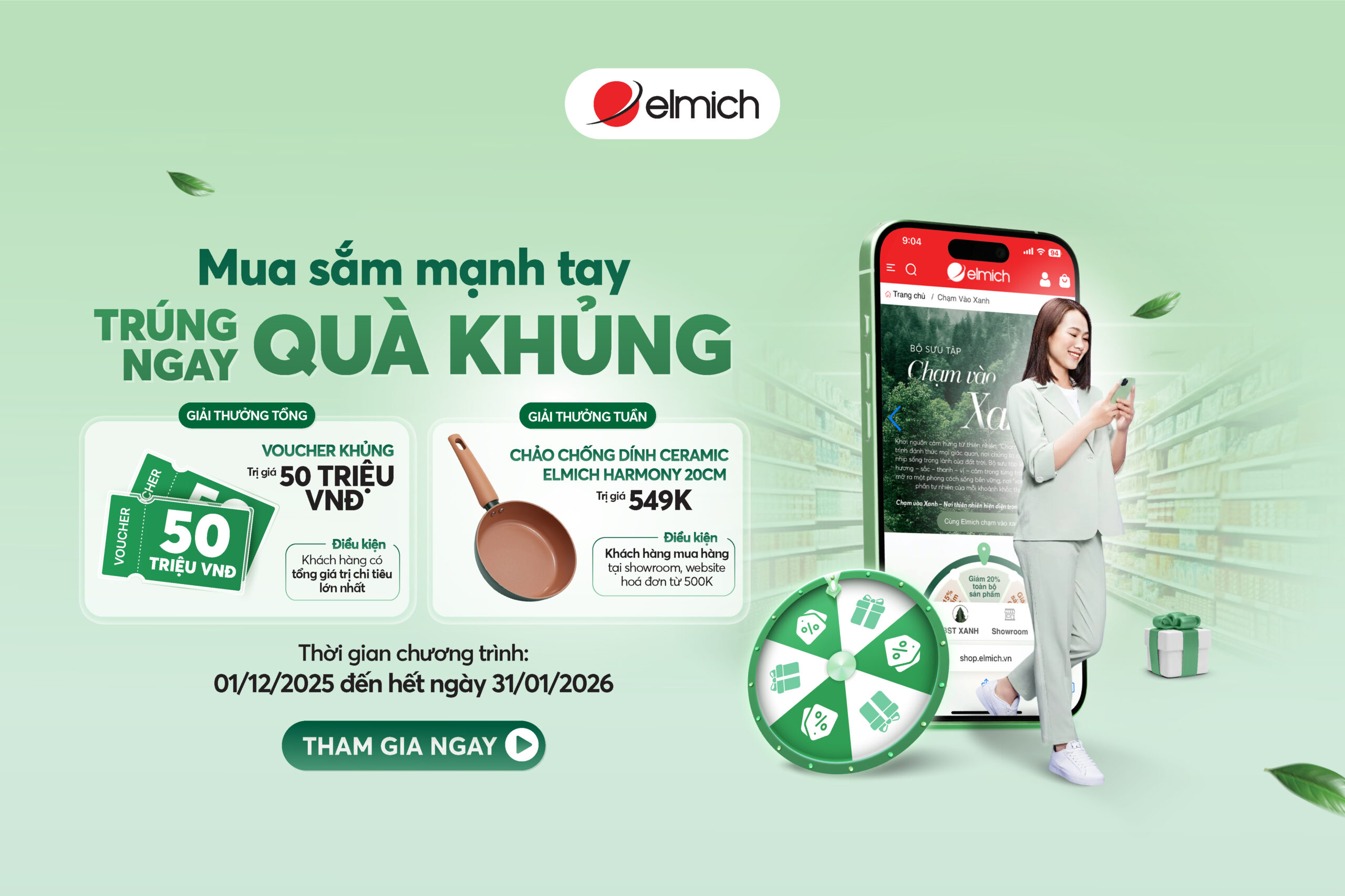 MINIGAME: MỞ MÙA LỄ HỘI CÙNG ELMICH “MUA SẮM MẠNH TAY – TRÚNG NGAY QUÀ KHỦNG”