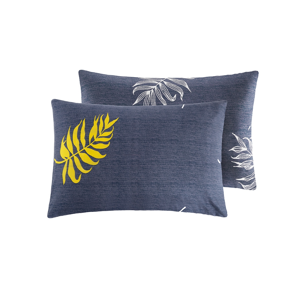 Combo 02 vỏ gối họa tiết in hoa cao cấp – Xanh Navy