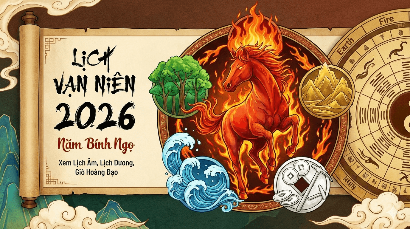 Lịch Âm Dương 2026 Bính Ngọ – Xem Ngày Tốt Xấu và Ngày Lễ Trong Năm