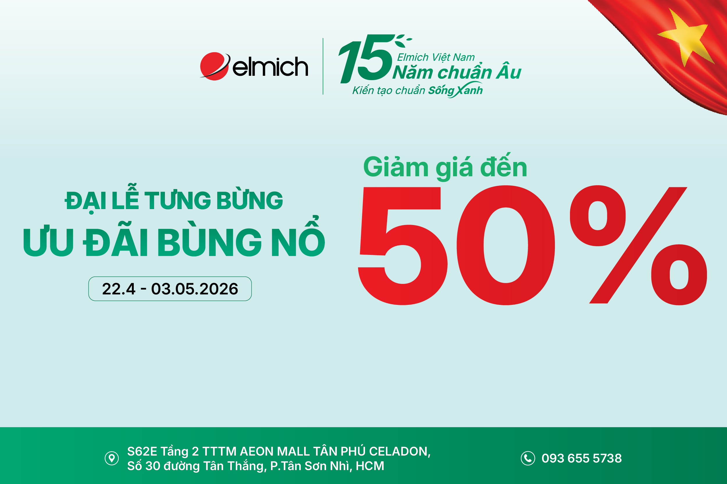 [ELMICH x AEON MALL TÂN PHÚ CELADON] ĐÓN ĐẠI LỄ TƯNG BỪNG – BÙNG NỔ ƯU ĐÃI!
